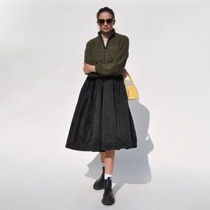 NWT Sandy Liang Berries Fleece Midi Dress in Jansport Green